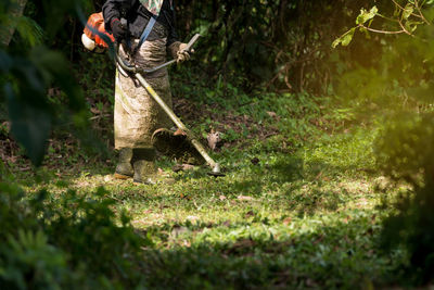 Man working on field