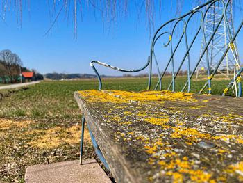Surface level of park against clear sky