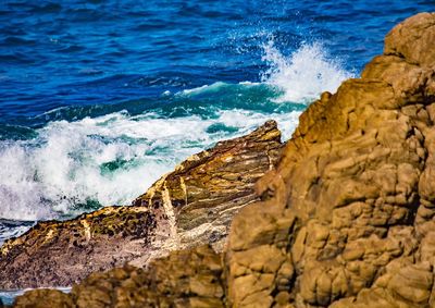 Scenic view of rocky beach