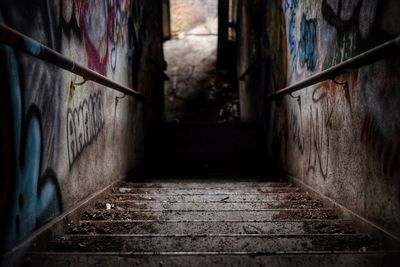 Staircase in abandoned building