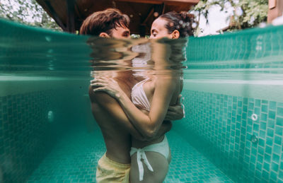 People swimming in pool