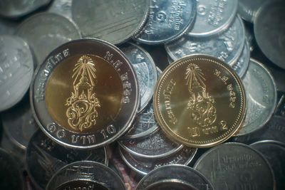 Full frame shot of coins