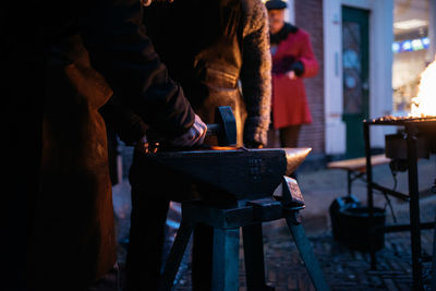 Low section of man working on stage