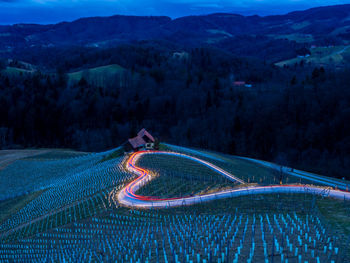 High angle view of car on mountain