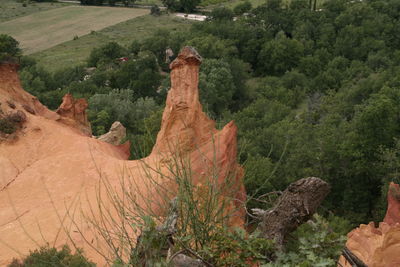High angle view of rocks on land