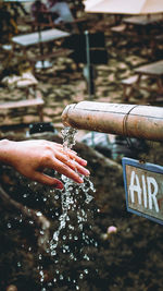 Close-up of water falling from fountain