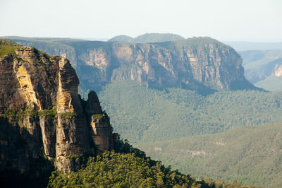 Panoramic view of landscape and mountains against sky