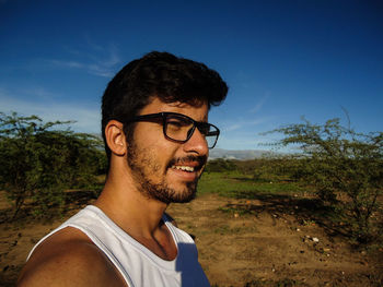 Portrait of young man smiling