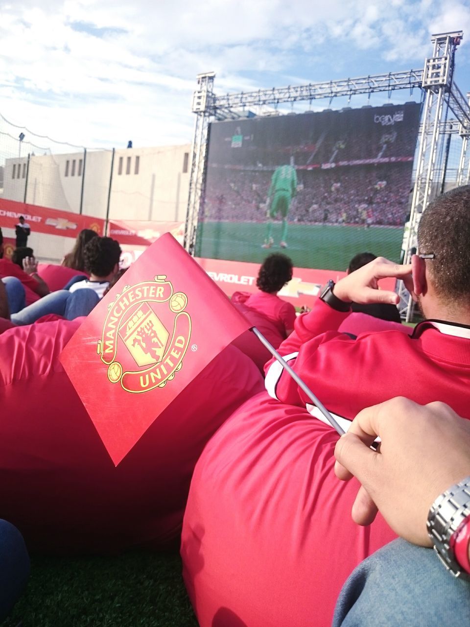 ceremony, celebration, archival, outdoors, sport, soccer, sky, men, women, ball, people, teamwork, stadium, togetherness, adult, unity, day, adults only, match - sport, human body part