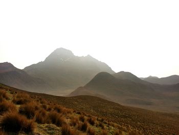 Scenic view of desert against clear sky