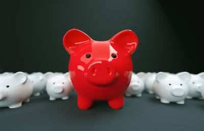 Close-up of stuffed toy against black background