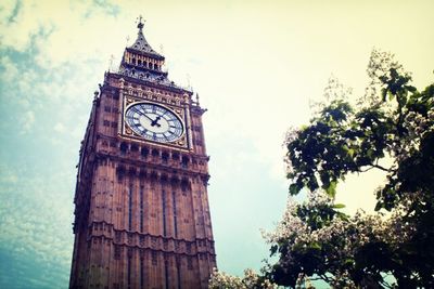 Low angle view of clock tower