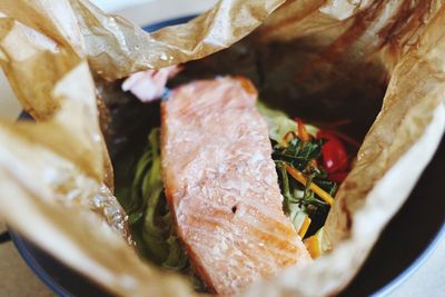 Close-up of meal served in a plate