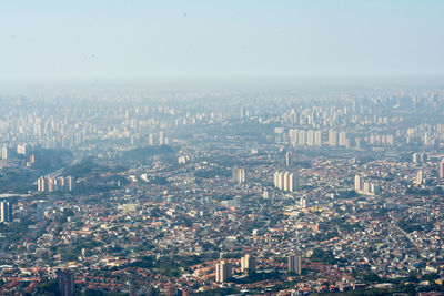 High angle view of city against sky
