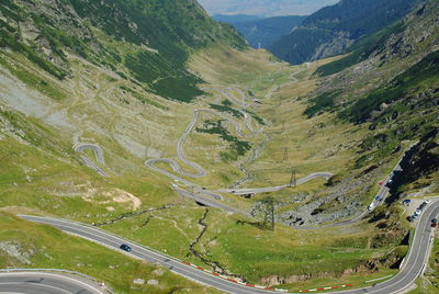 High angle view of mountain road