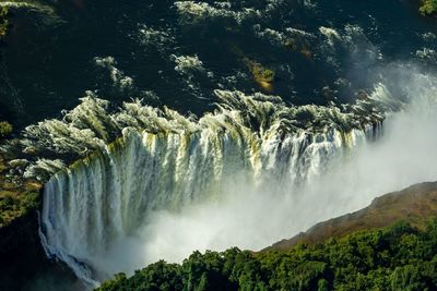 View of victoria falls from helicopter