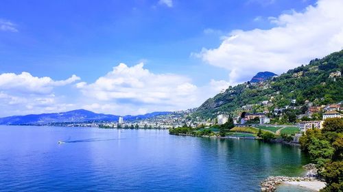 Scenic view of mountains against sky