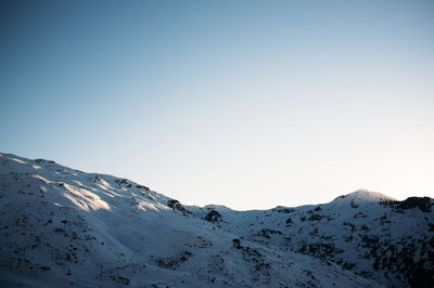 Scenic view of mountains against clear sky