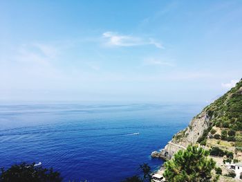 High angle view of sea against sky