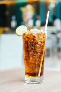 Close-up of drink on table