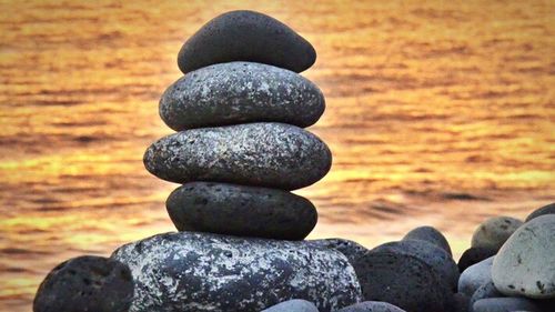 Close-up of stones on stones