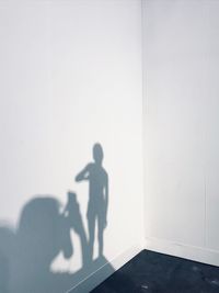 Shadow of people on wall