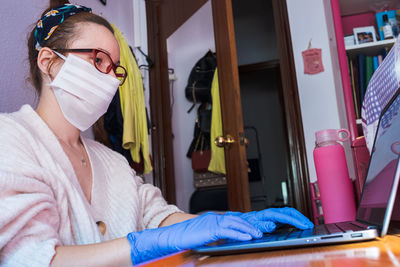 Portrait of woman working