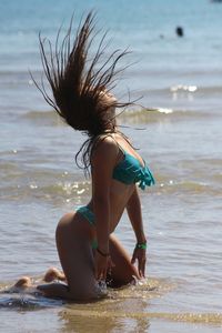 Woman enjoying at beach