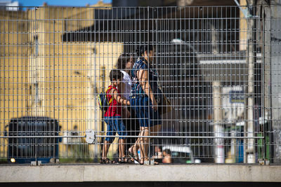 View of people in shopping cart