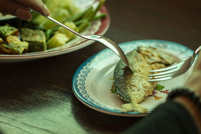 Cropped image of person holding bowl of food