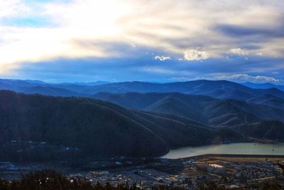 Scenic view of mountains against sky