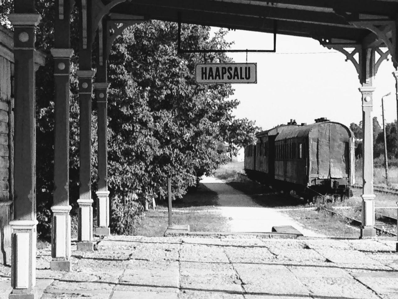 TRAIN ON RAILROAD TRACKS