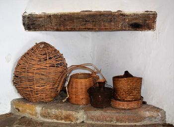 Close-up of wicker basket