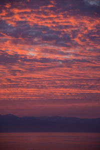 Scenic view of dramatic sky during sunset