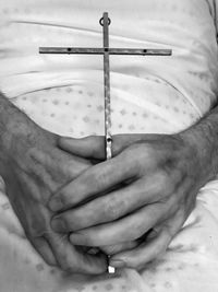 Close-up of person working