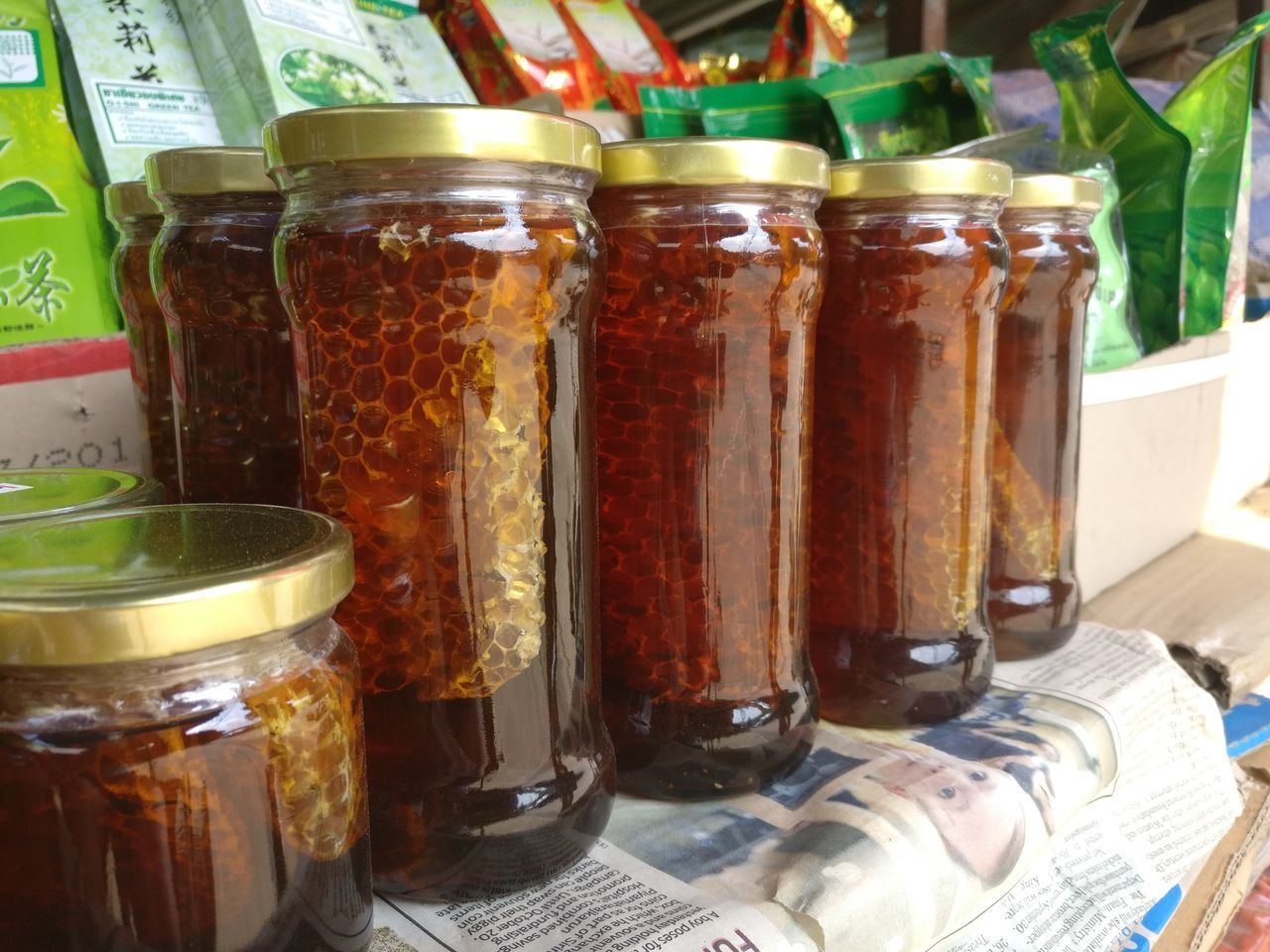 CLOSE-UP OF JUICE IN JAR