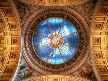 Directly below shot of ceiling of building