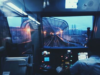 View of train in city