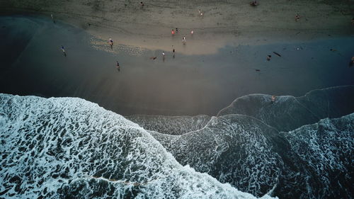 Aerial view of people at beach