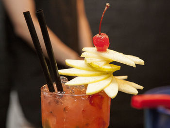 Close-up of fresh cocktail drink