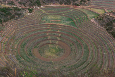 High angle view of old ruins