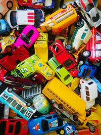 Close-up of toys for sale