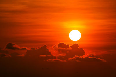 Scenic view of dramatic sky during sunset