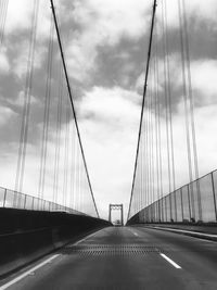 Empty road against cloudy sky