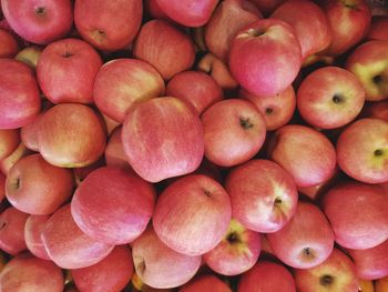 Full frame shot of apples for sale at market stall