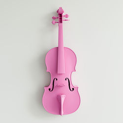 Close-up of violin against white background