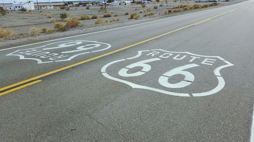 High angle view of route 66