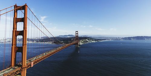 Golden gate bridge over pacific ocean