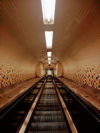 View of illuminated subway station