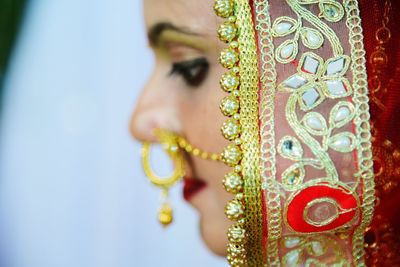 Close-up of bride